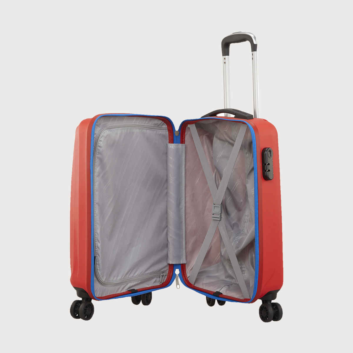 VIP Unisex Solid Polycarbonate 35 L Retractable Trolley Bag | Fierry Red - 55 cm