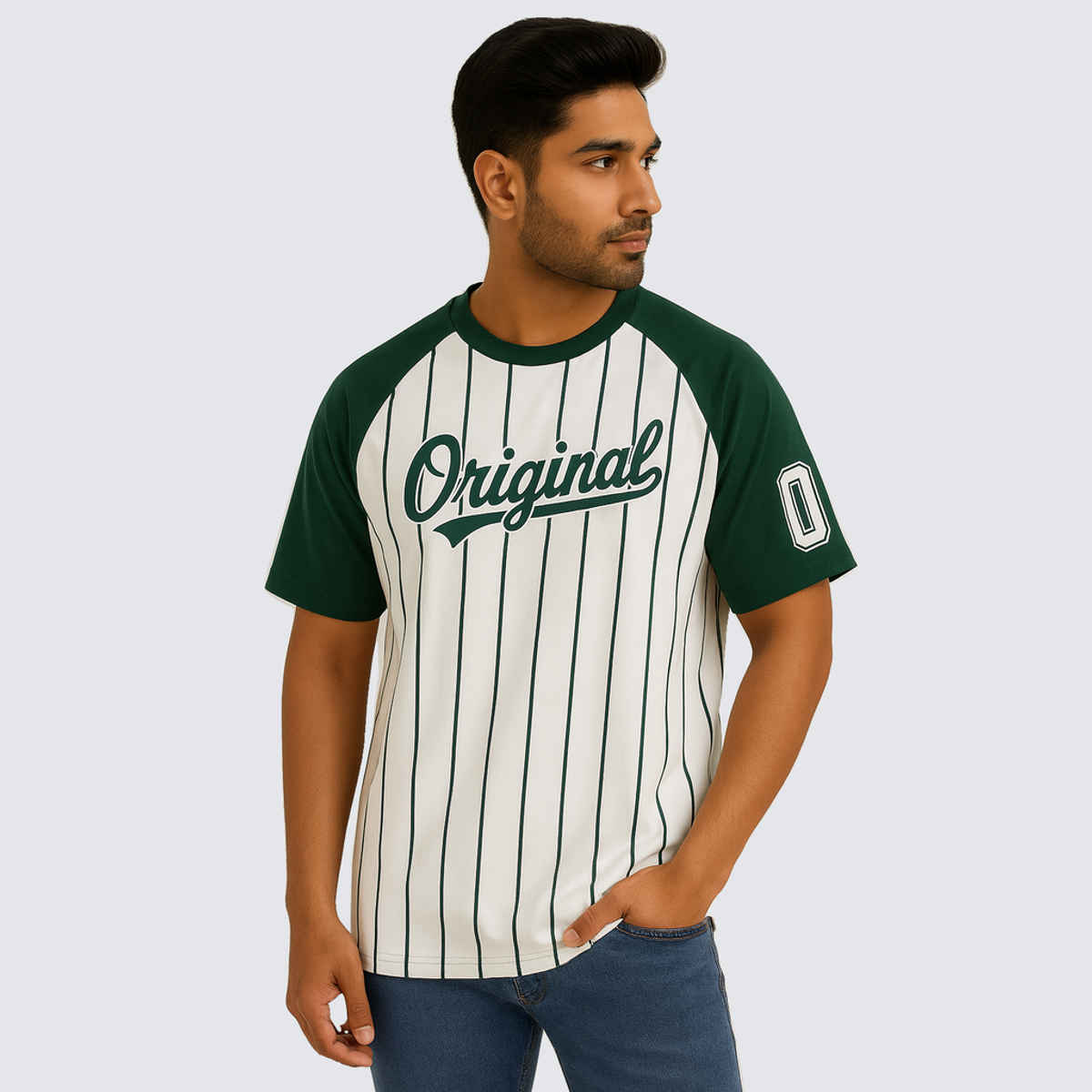 Gcyx Men's Pure Cotton Soul Raglan OST Over Size T Shirt | Green - M