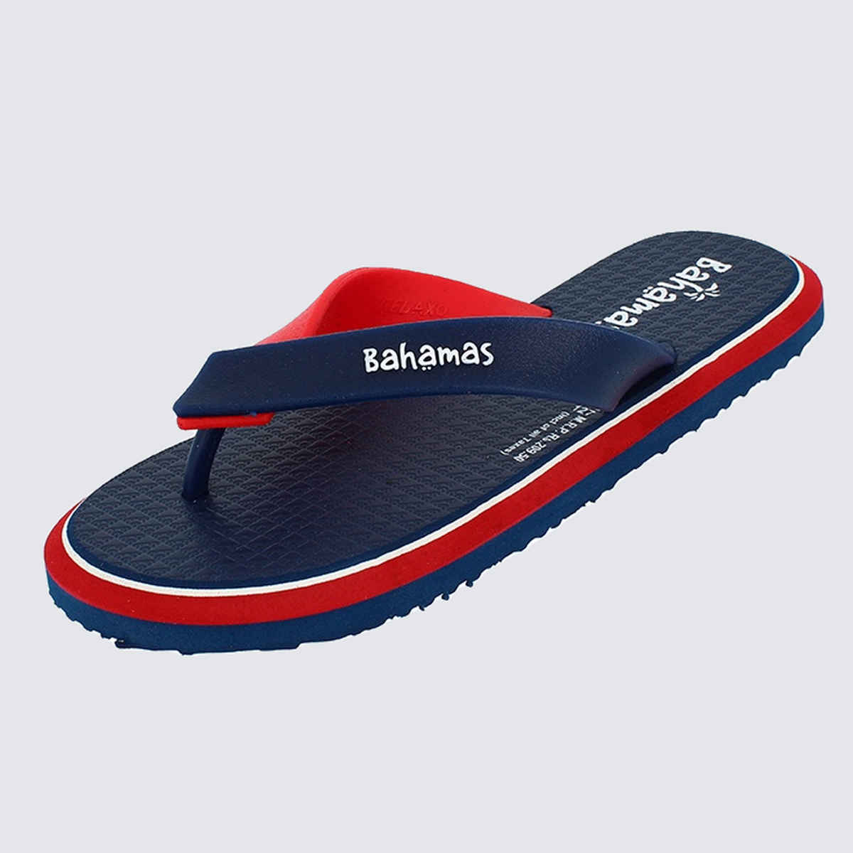 Bahamas Slippers BHG-127 Navy Blue Red For Men | 7 UK