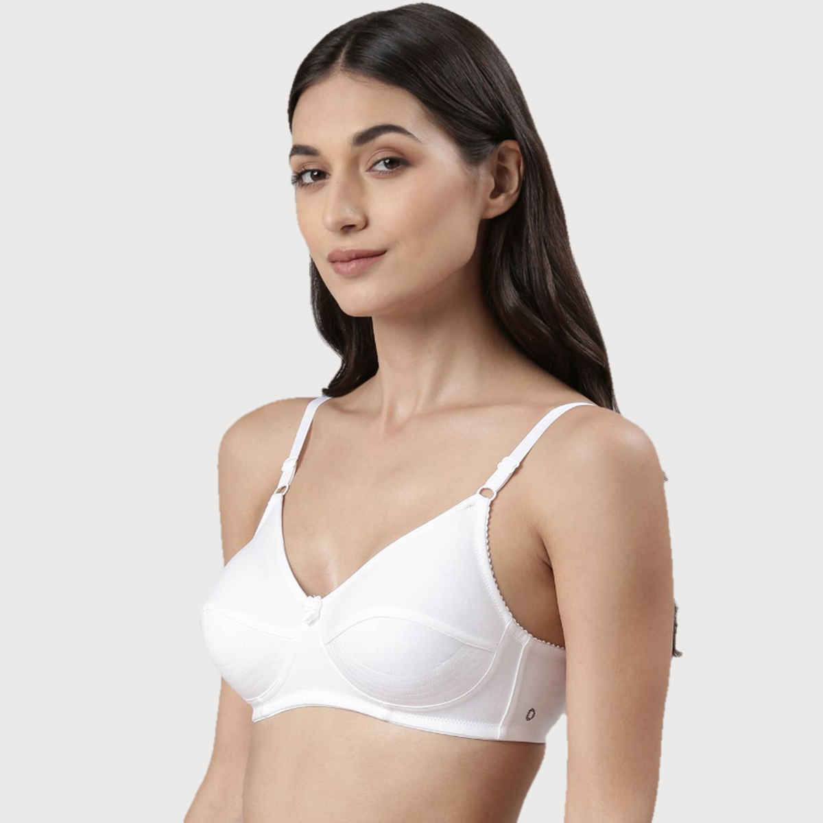 Dollar Missy Women's Cotton Wire-Free Uplift Support Bra | White - 36C