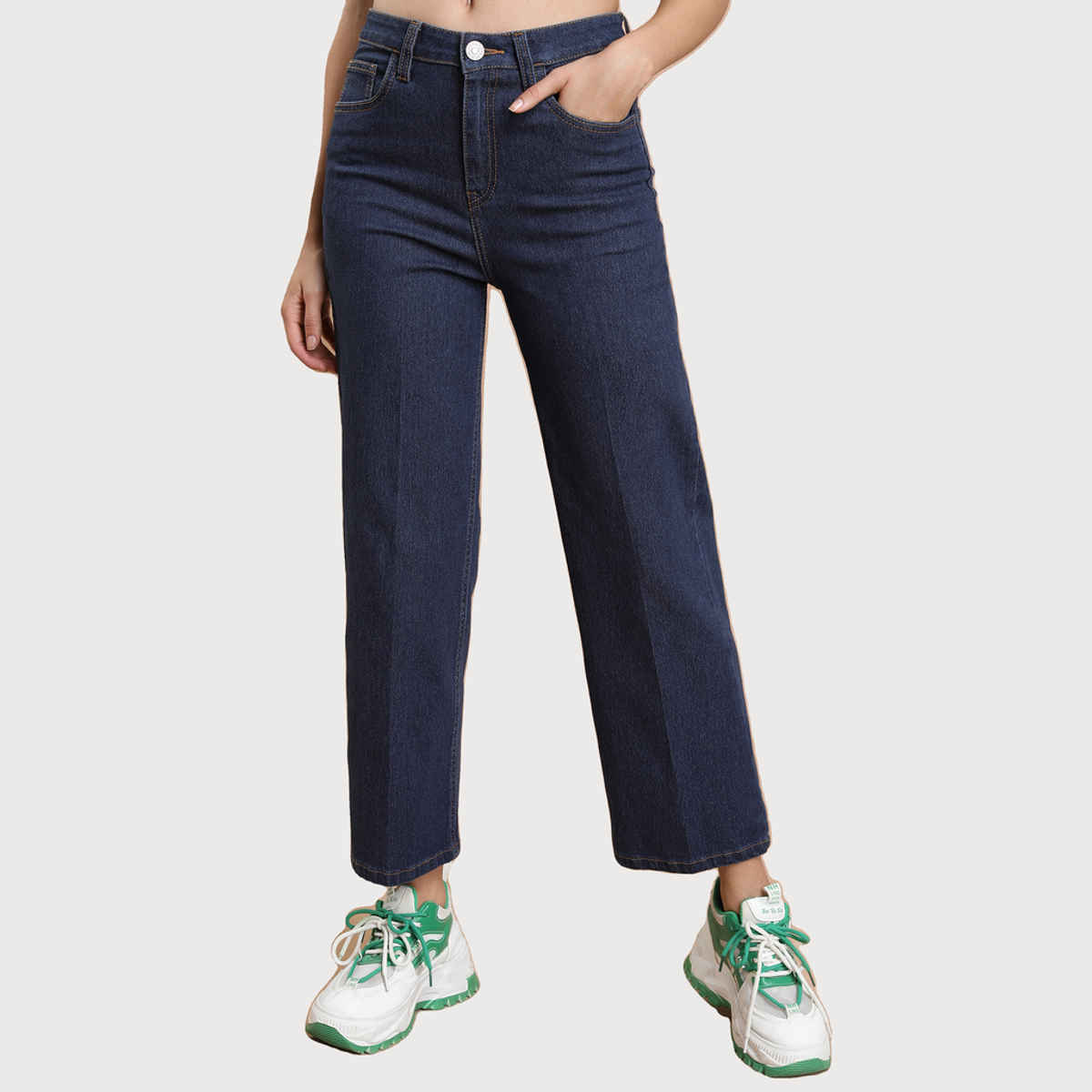 Tokyo Talkies Women's Flared Light Fade Stretchable Jeans | Indigo - 32