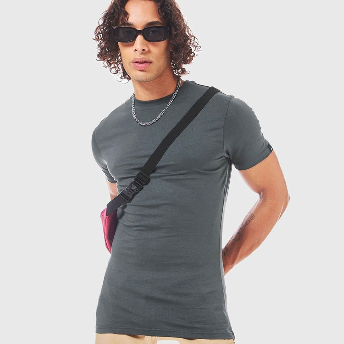 Bewakoof Round Neck Men's T-shirt | Grey - XXL