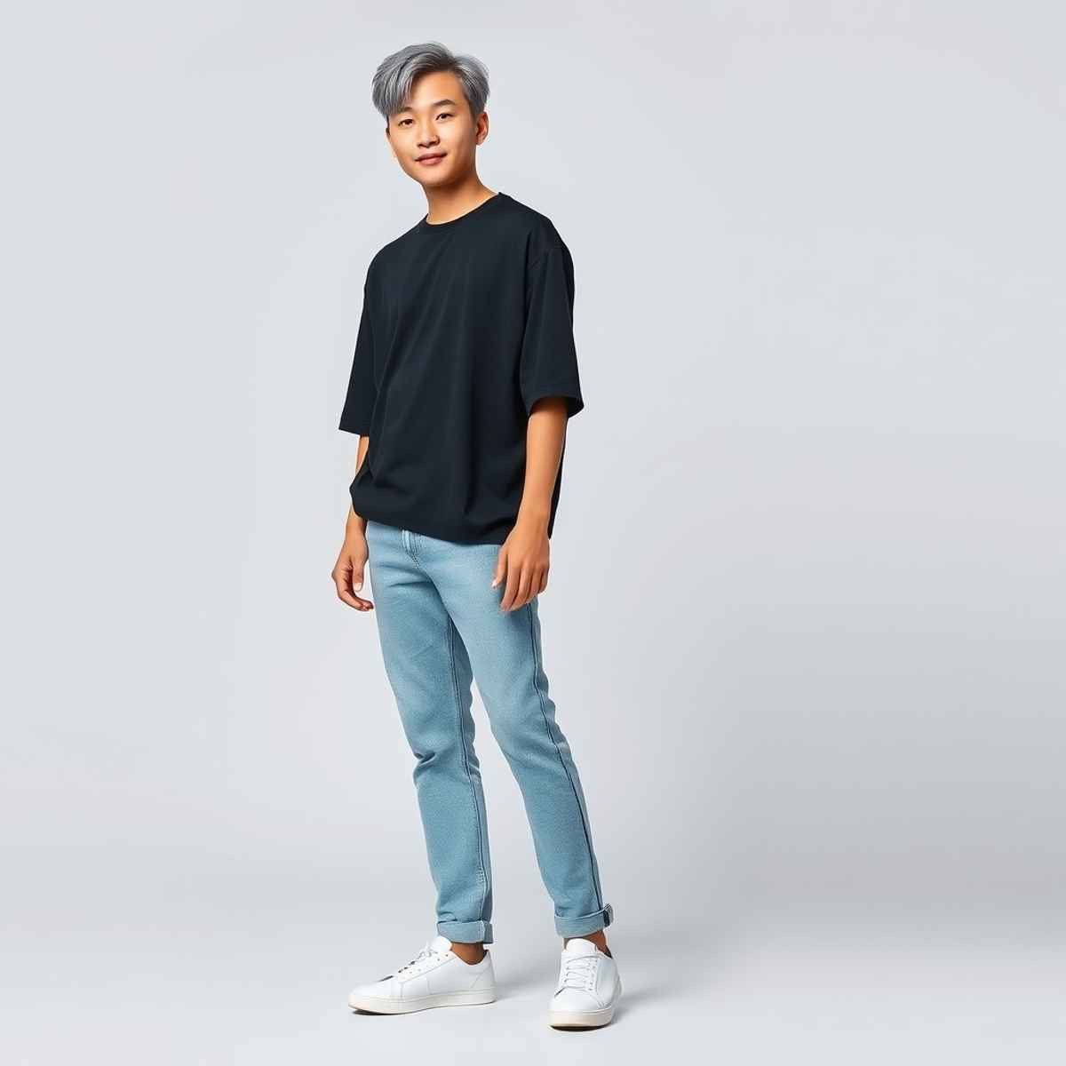 Springman Men 100% Cotton French Terry Oversized T-shirt | Black - L