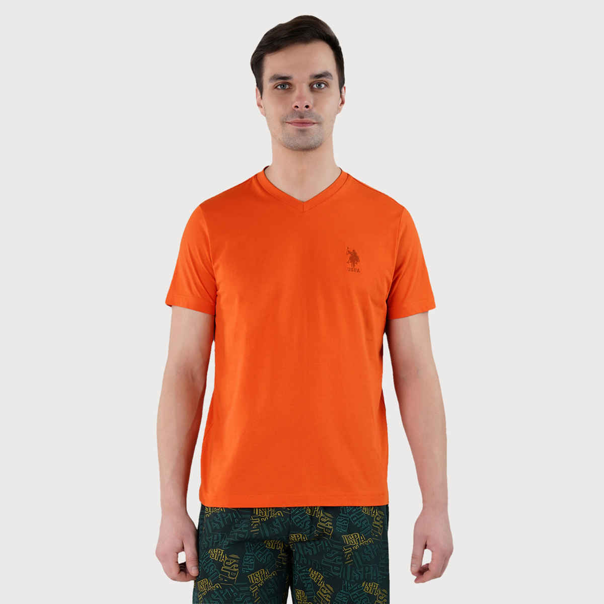 U.S. Polo Assn. Men's Solid T-shirt | Orange - M