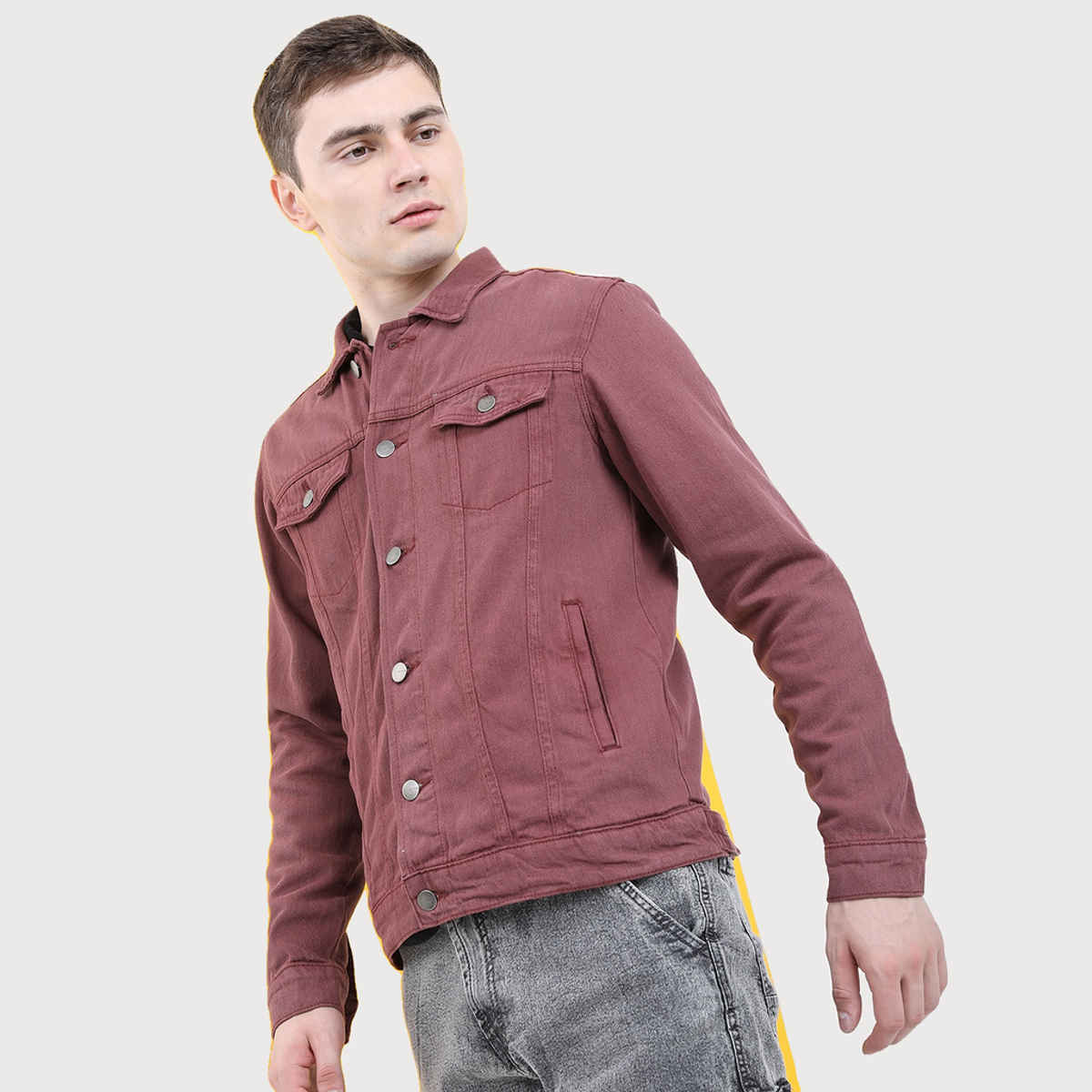 Ketch Men's Spread Collar Cotton Denim Jacket | Blue - M