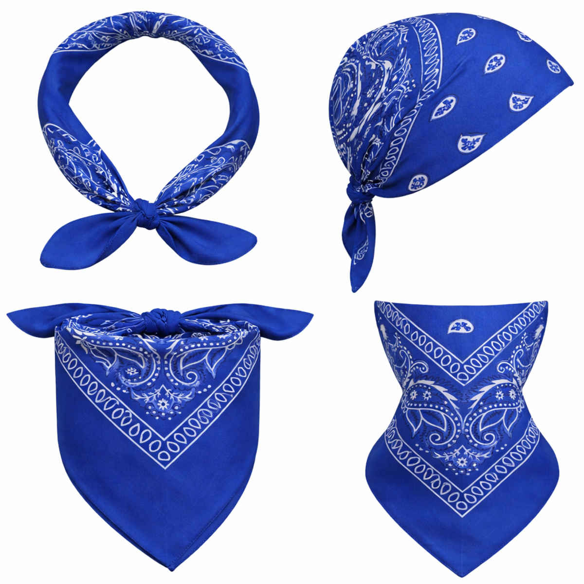 Royal Mart Premium Cotton Bandana Set | Classic Blue & White