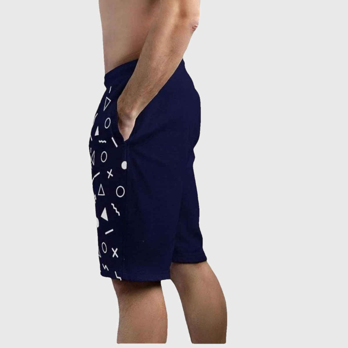 Gcyx Men s Shorts Aop Printed | Cotton Poly Mix Blend for Comfortable Wear | Shorts Navy Aop | XXL