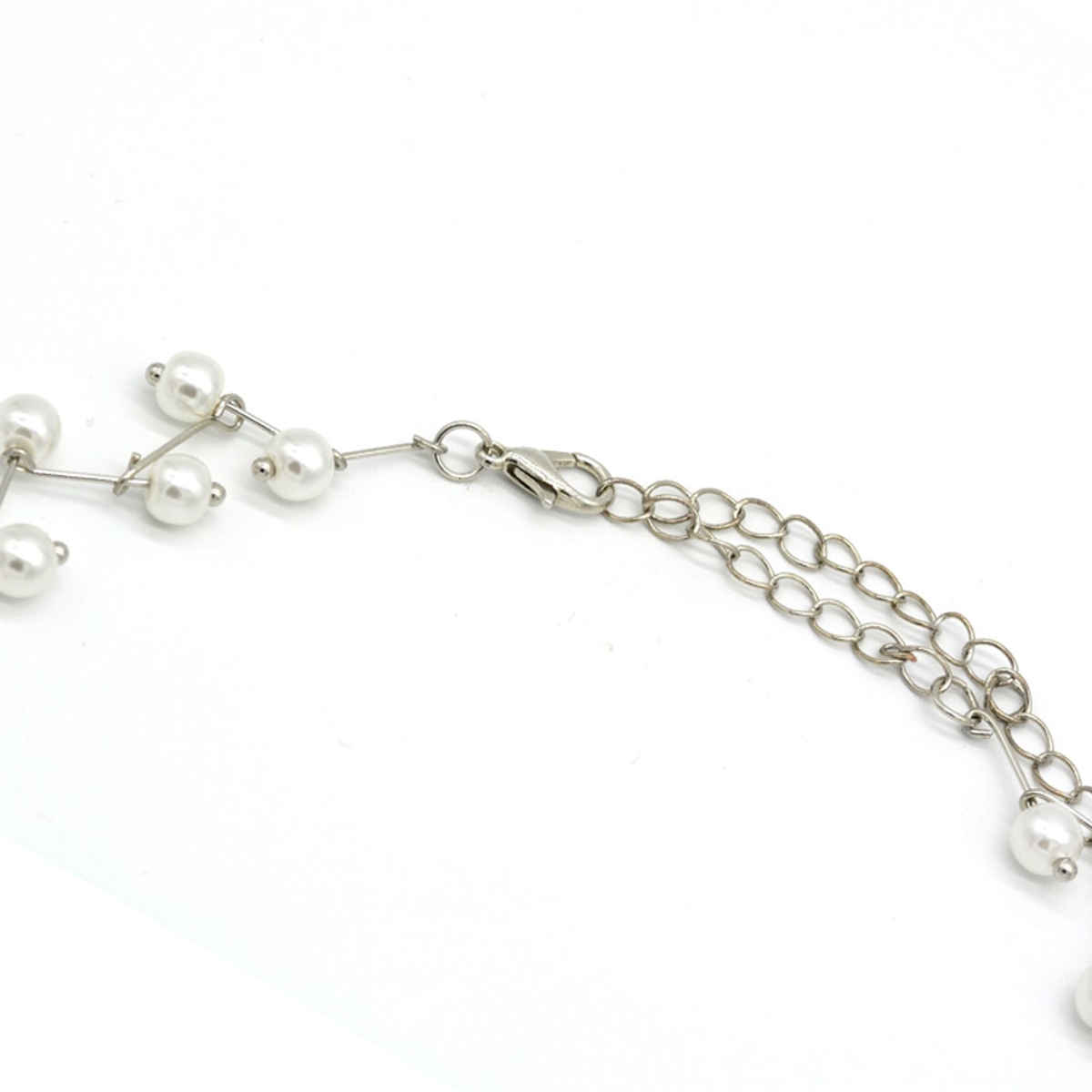 Joker & Witch Pearl Bar Silver Choker