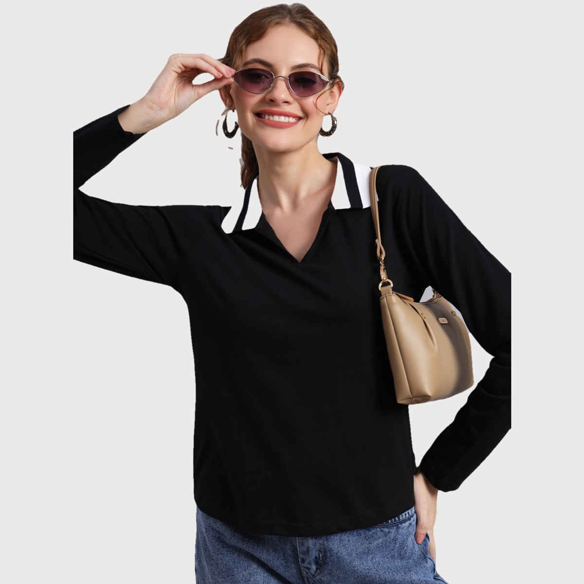 The Dry State Women's Black T-shirts WTSH | 1565A | L