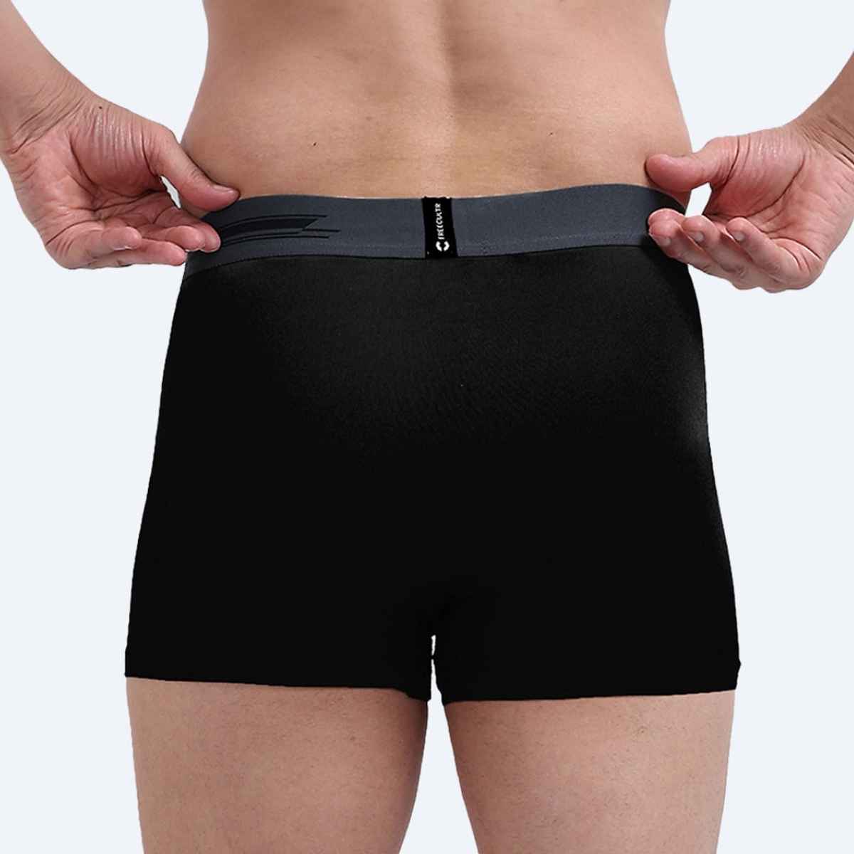 Freecultr Men's Underwear Micromodal Airsoft Trunk - Pack of 1 Pot Black - L