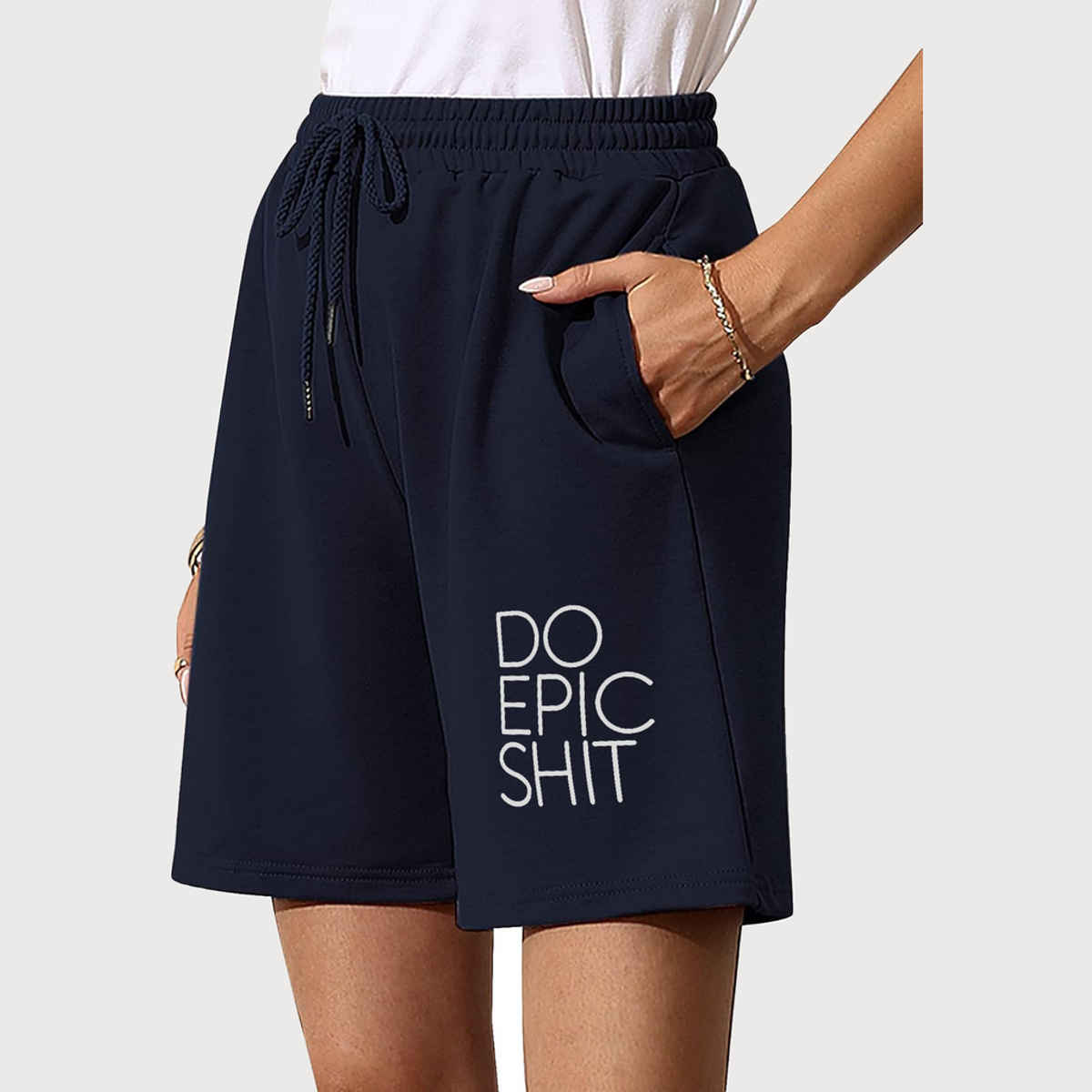 Hotfits Women's Solid Regular Casual Shorts | Blue - L