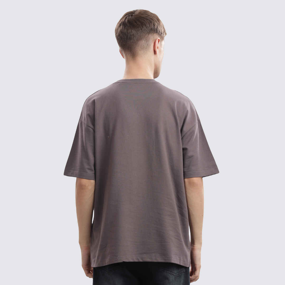 OUTLAWS Men's 100% Cotton Oversized T-Shirt | Half Sleeves | Round Neck | Grey - 2XL