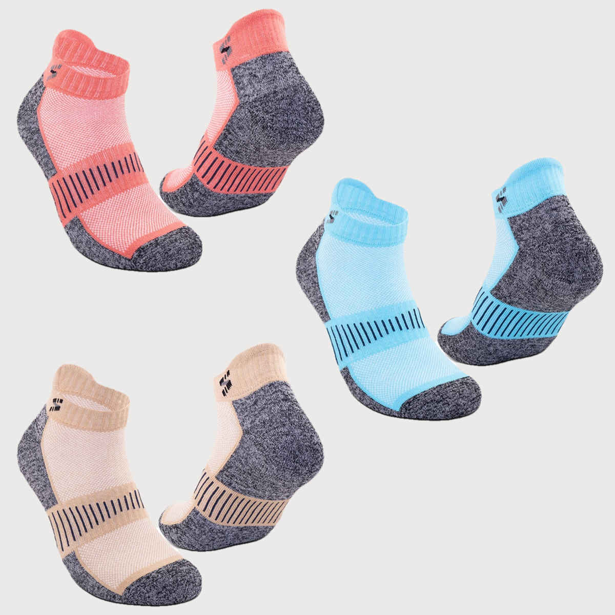 Supersox Women's Combed Cotton Ankle Socks | Multicolour - Free Size