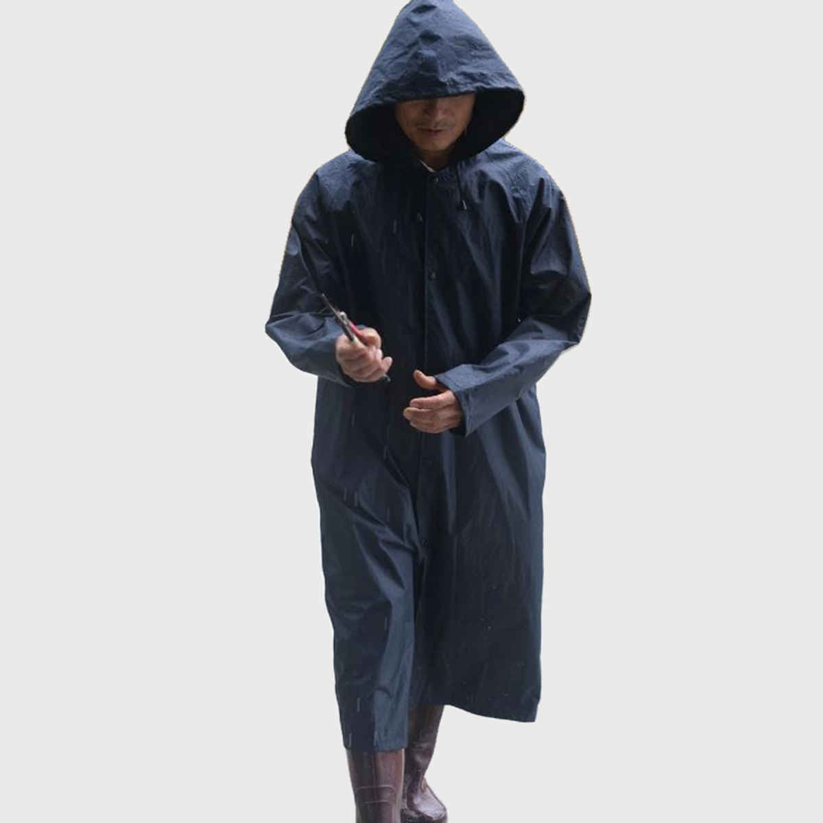 INFISPACE Adult Unisex Polyester Long RainCoat Poncho Barsaati with Adjustable Cap and Cover XL