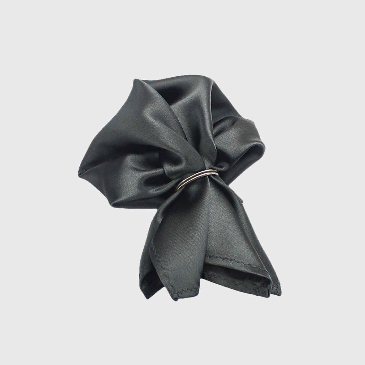 Peluche Men's Solid Polyester Necktie Set | Black - Free Size