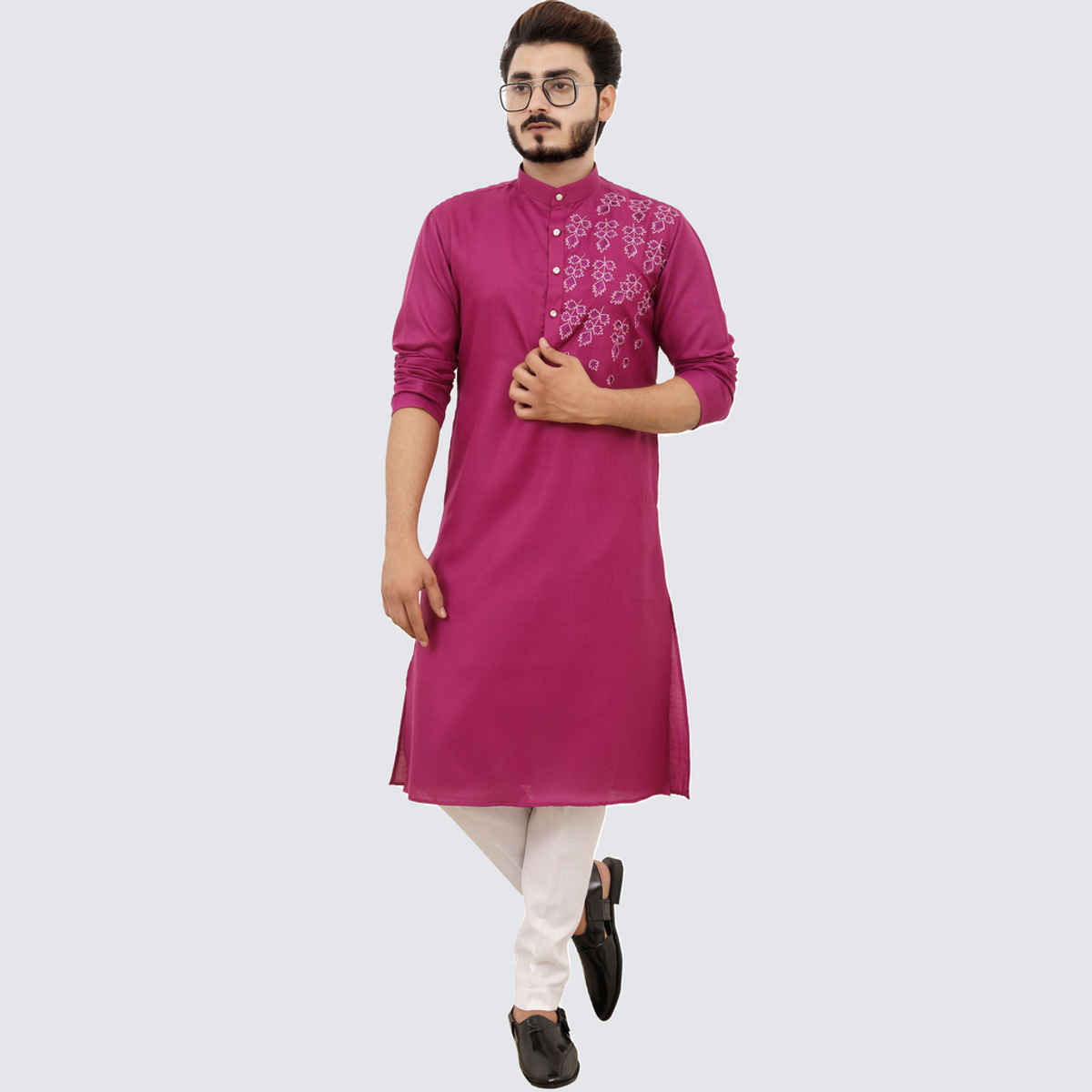 Tibra Collection Men Kurta - Burgundy | Designer | Cotton Blend | L