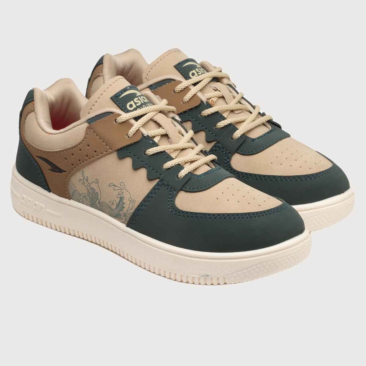 Asian Men's Thunder-07 Beige Sneakers | UK - 6