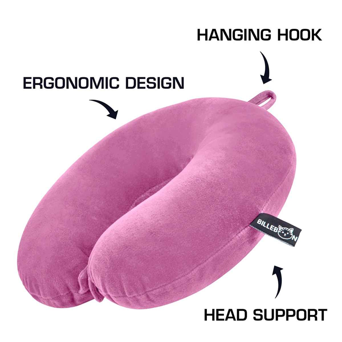 Billebon Unisex Fiber Neck Pillow | Pink - One Size