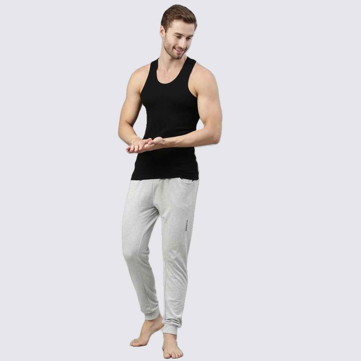 Dixcy Scott Originals Men's Solid Combed Cotton Vest | Black - S