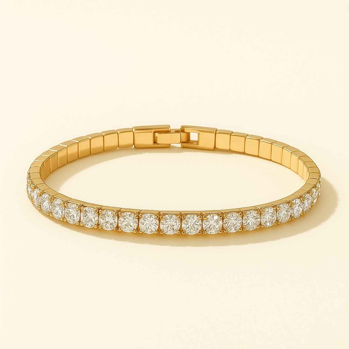 ZAISHA Women's 18K Gold Plated Pino Zirconia Tennis Bracelet | Birthday | Anniversary | Rakhi Gift