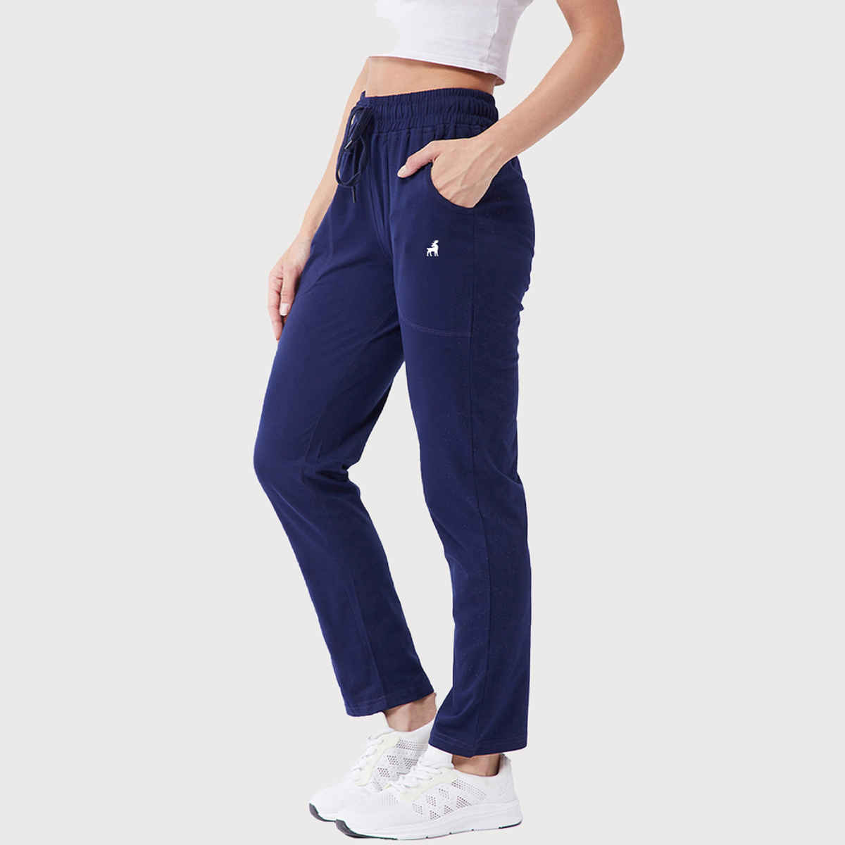 Modeve Women's Regular Fit Track Pants | Navy - M
