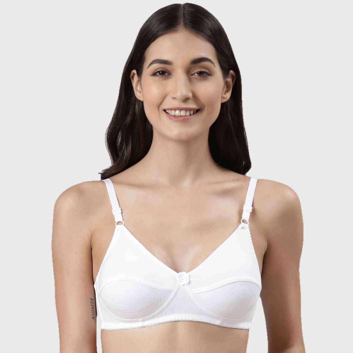 Dollar Missy Women's Cotton Wire-Free Uplift Support Bra | White - 36C