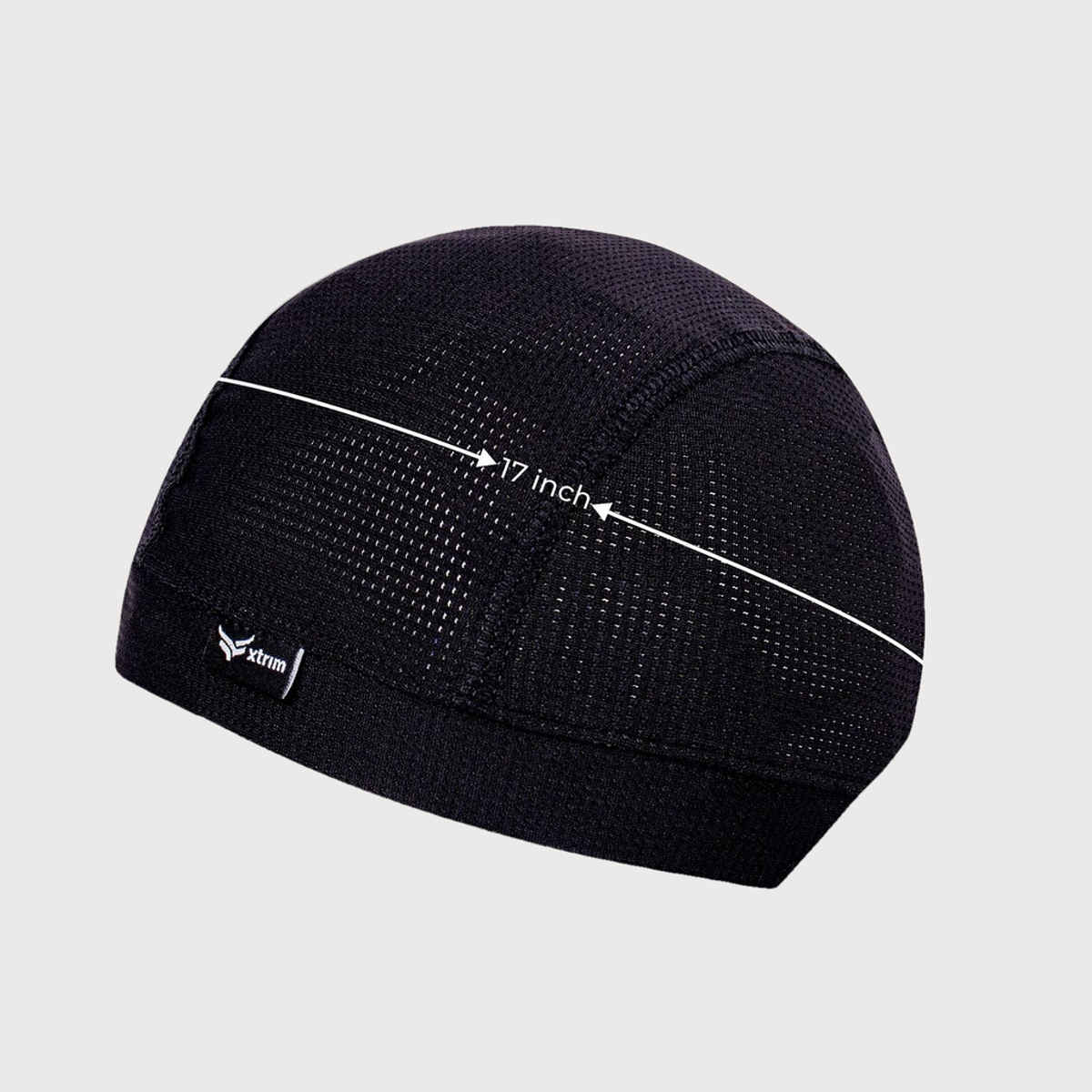 Xtrim Skull Cap for Bikers, Inner Helmet Liner | Orange & Black | One Size Fits All