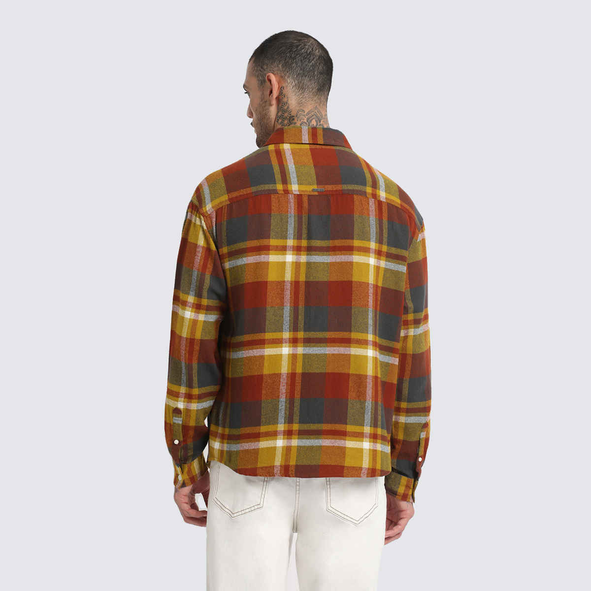 THE BEAR HOUSE Men's Checked Regular Fit Cotton Casual Shirt | TBH-MELA-MC | Multicolour - L