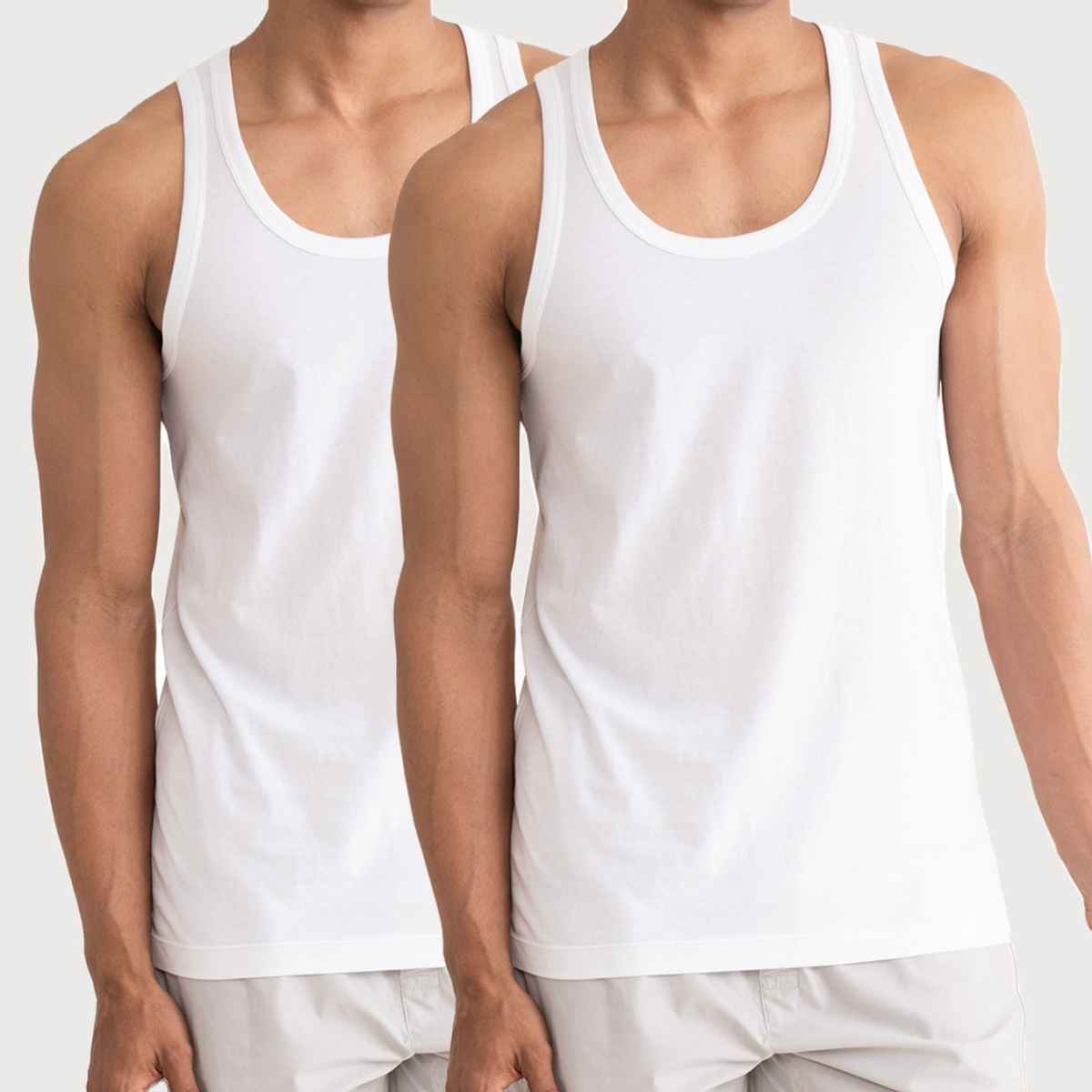DaMENSCH Men's Vest | Neo-Cotton | White - XL