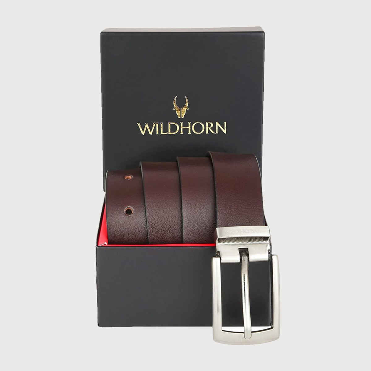 Wildhorn Men's Textured Leather Belt | Brown - Free Size