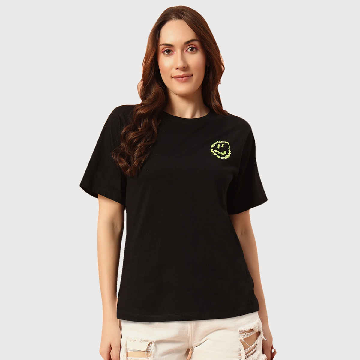 The Dry State Women's Black T-shirts WTSH | 1777A | S
