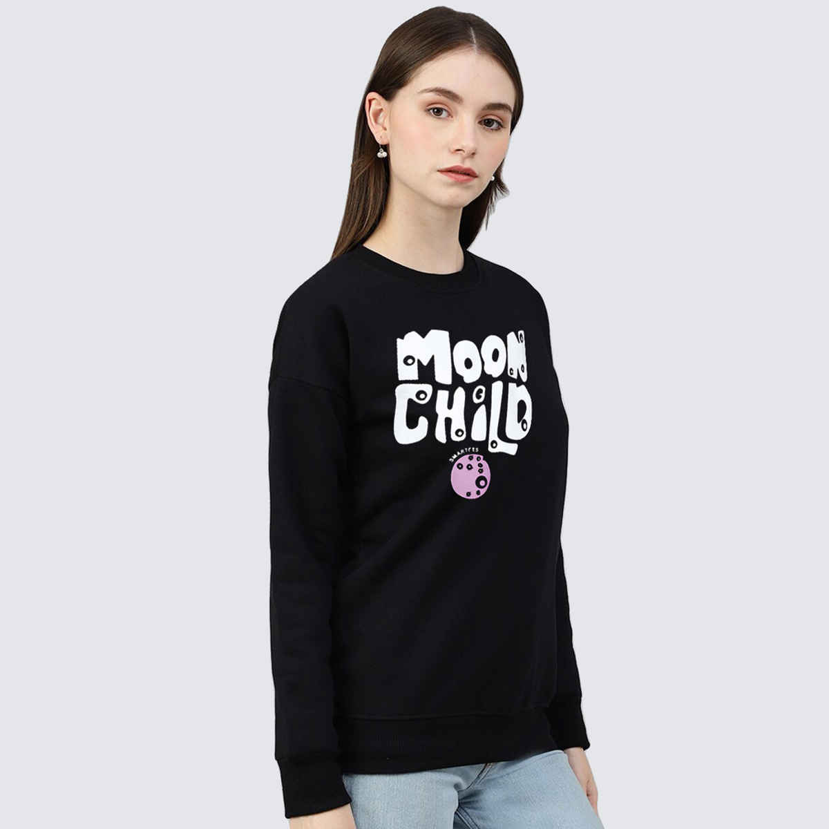Smartees Women's Sweatshirt | SS RN MoonChild | Black - M