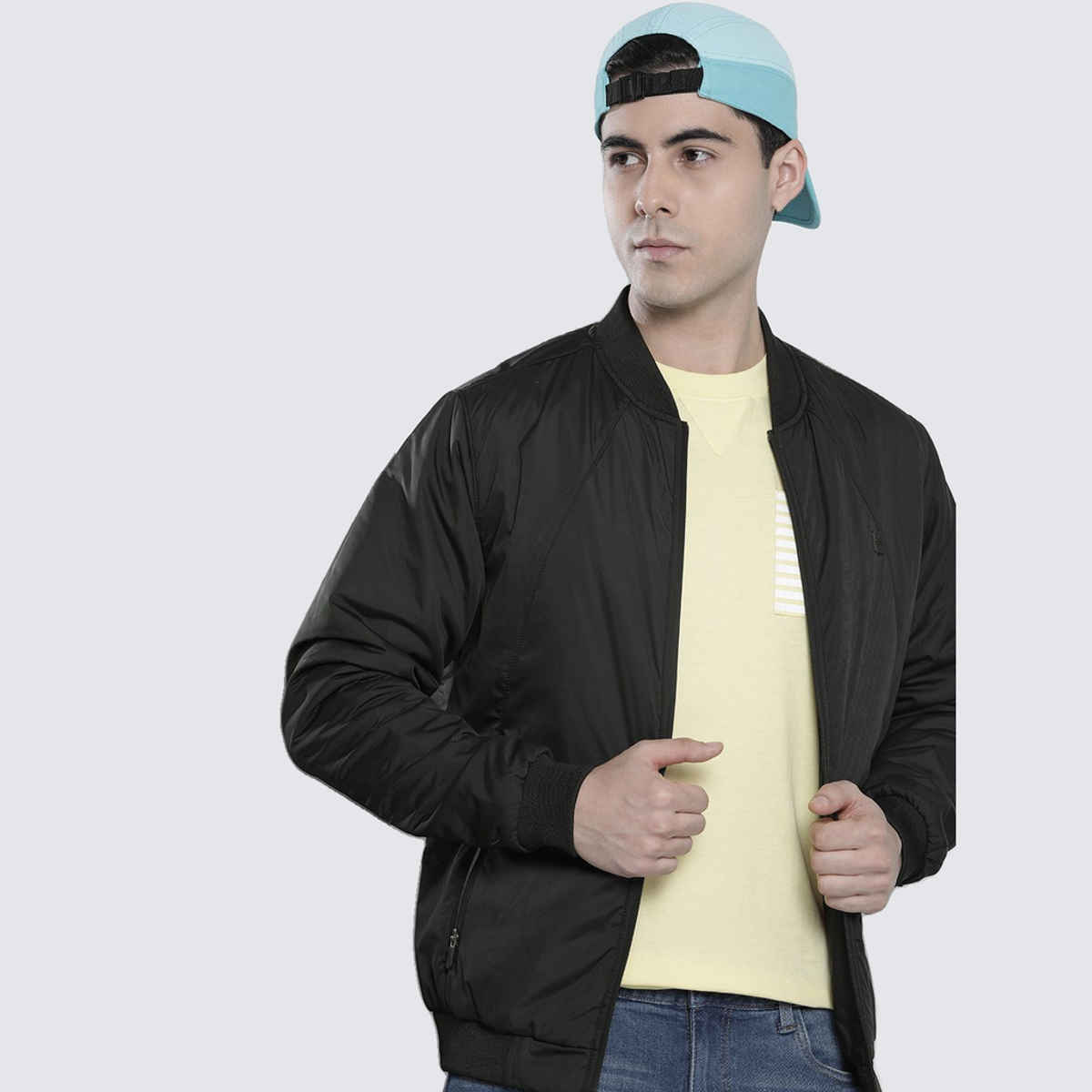 The Indian Garage Co Men's Slim Solid Jacket | Black - 2XL