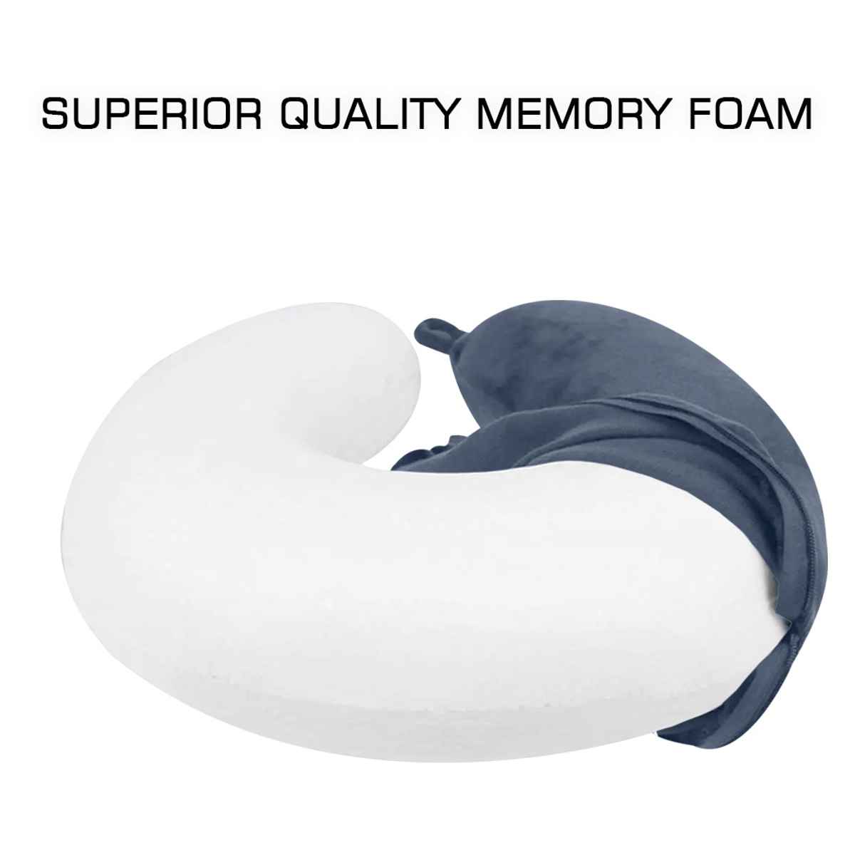 Billebon Unisex Memory Foam Travel Neck Pillow | Grey - One Size