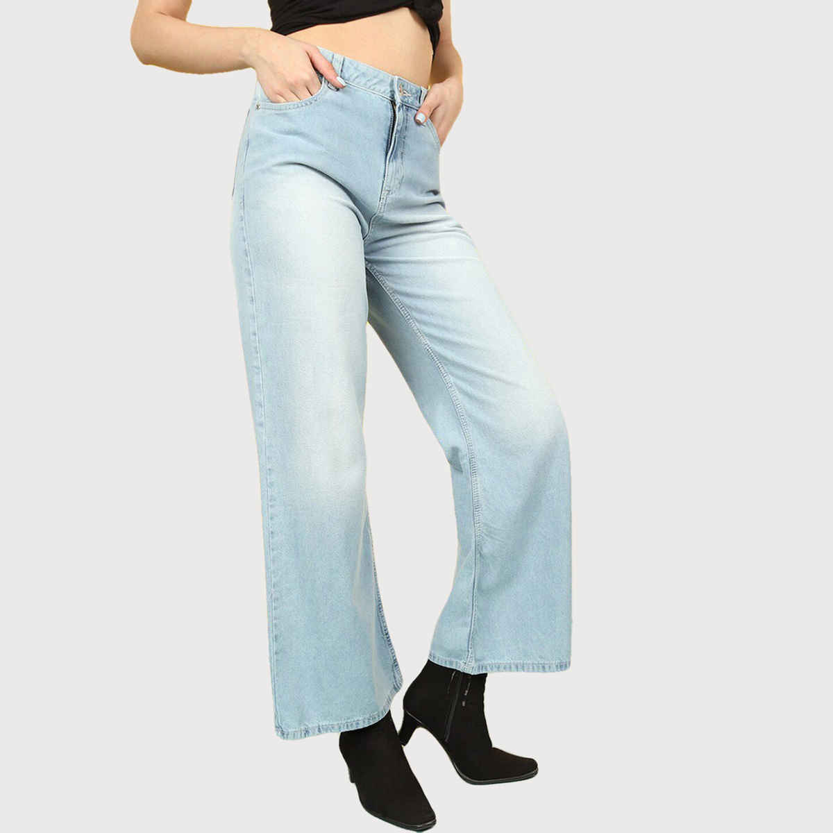 Freehand Women's Casual Flared Denim Jeans | Blue - 28
