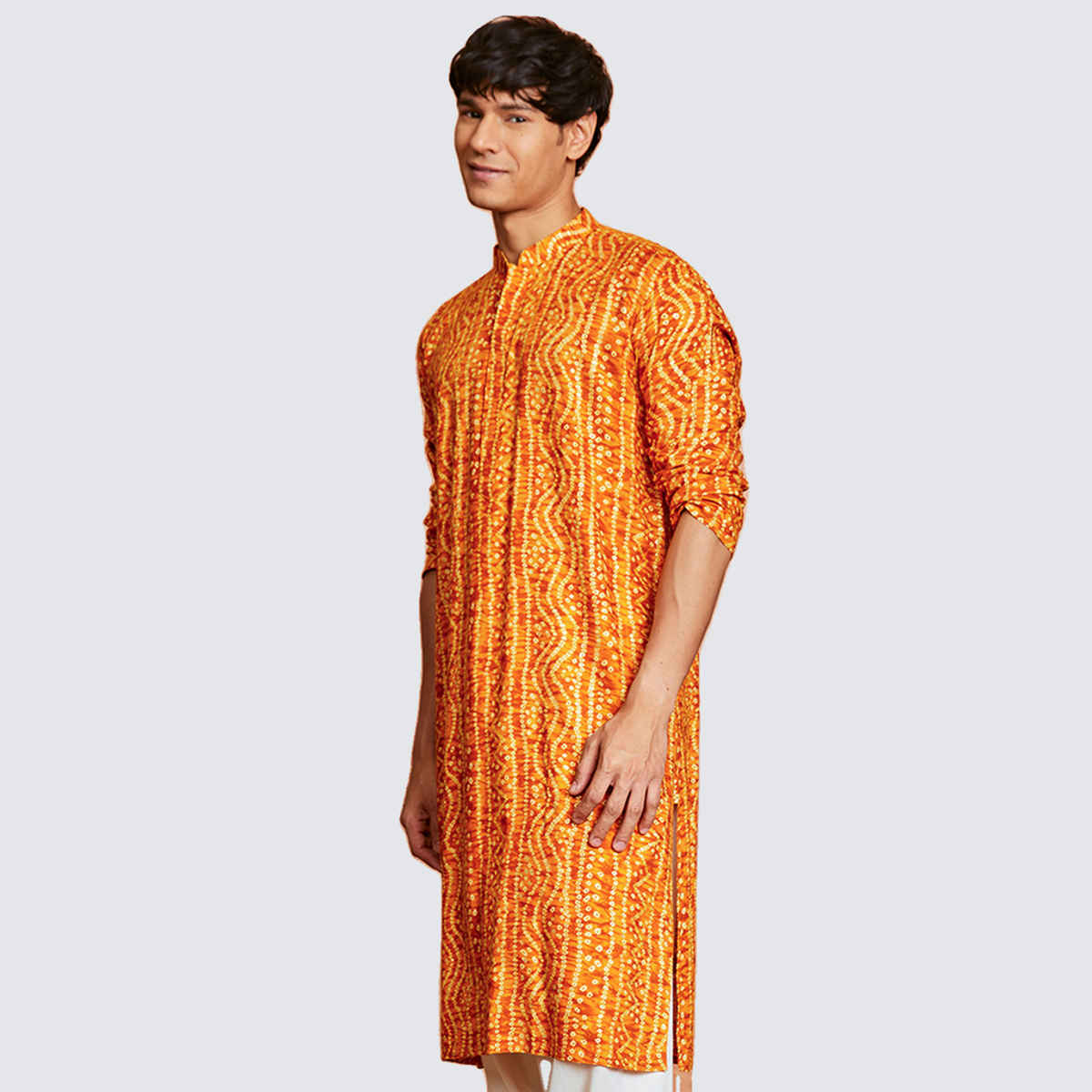 Vastramay Men's Rayon Kurta | Mustard - S
