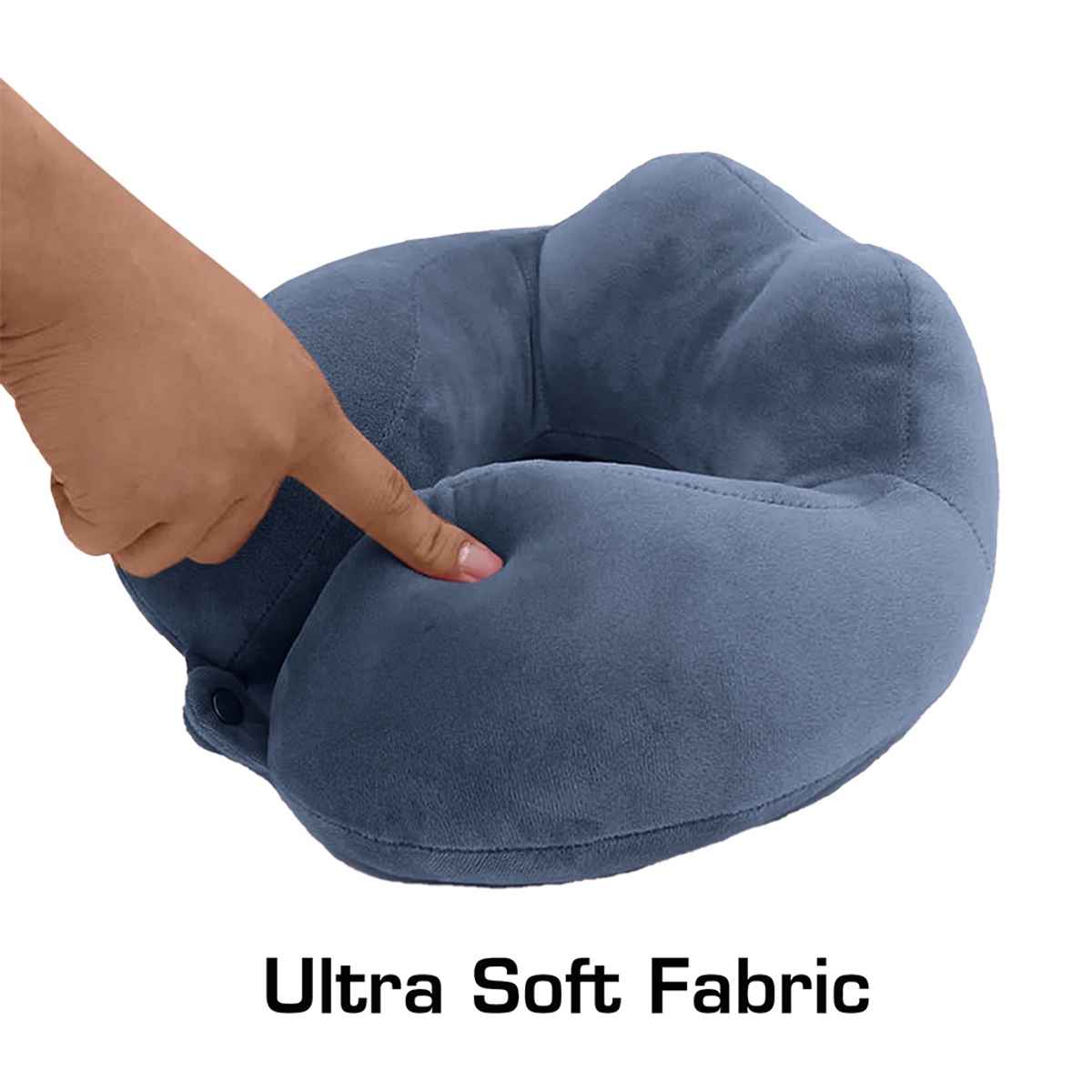 Billebon Unisex Solid Fiber Neck Pillow | Grey - Free Size