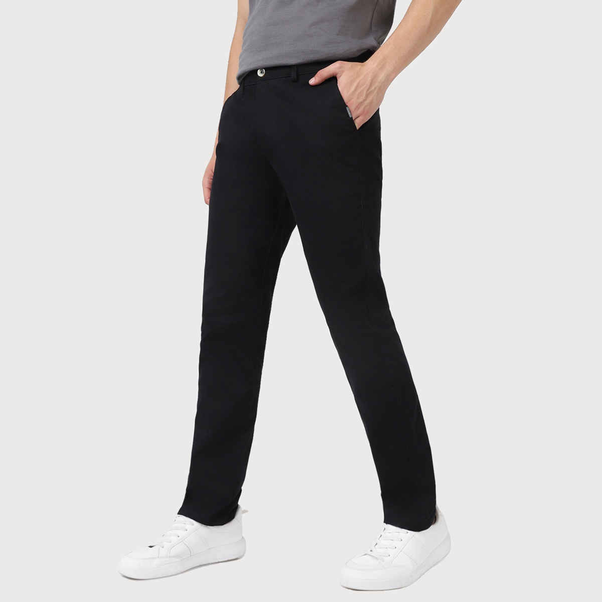 Urbano Fashion Men's Chinos Trousers Cotton Slim Fit Casual Stretch | Black | 36