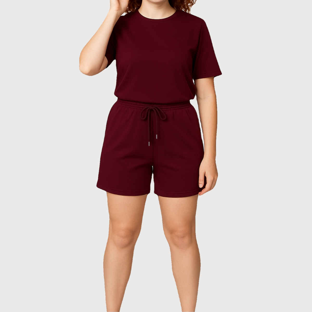 EQL Women's Pure Cotton Shorts | Maroon - XL