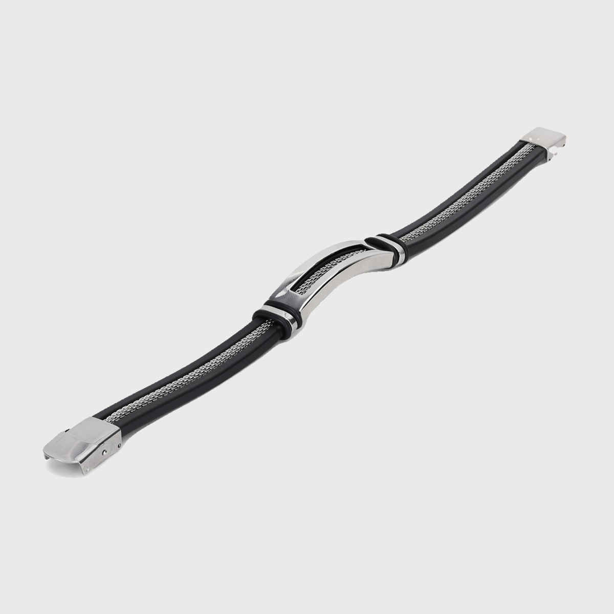 Fashion Frill Men's Buckle Bracelet Silver Onesize