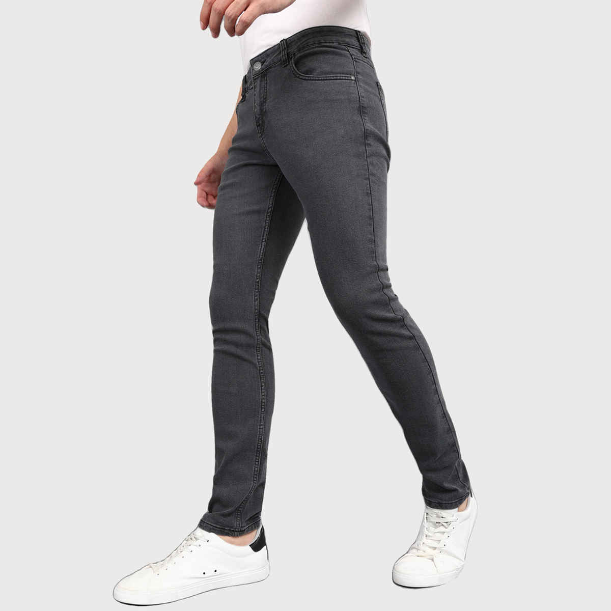 Urbano Fashion Men's Jeans Regular Fit Washed Stretchable | Carbon Grey | 32