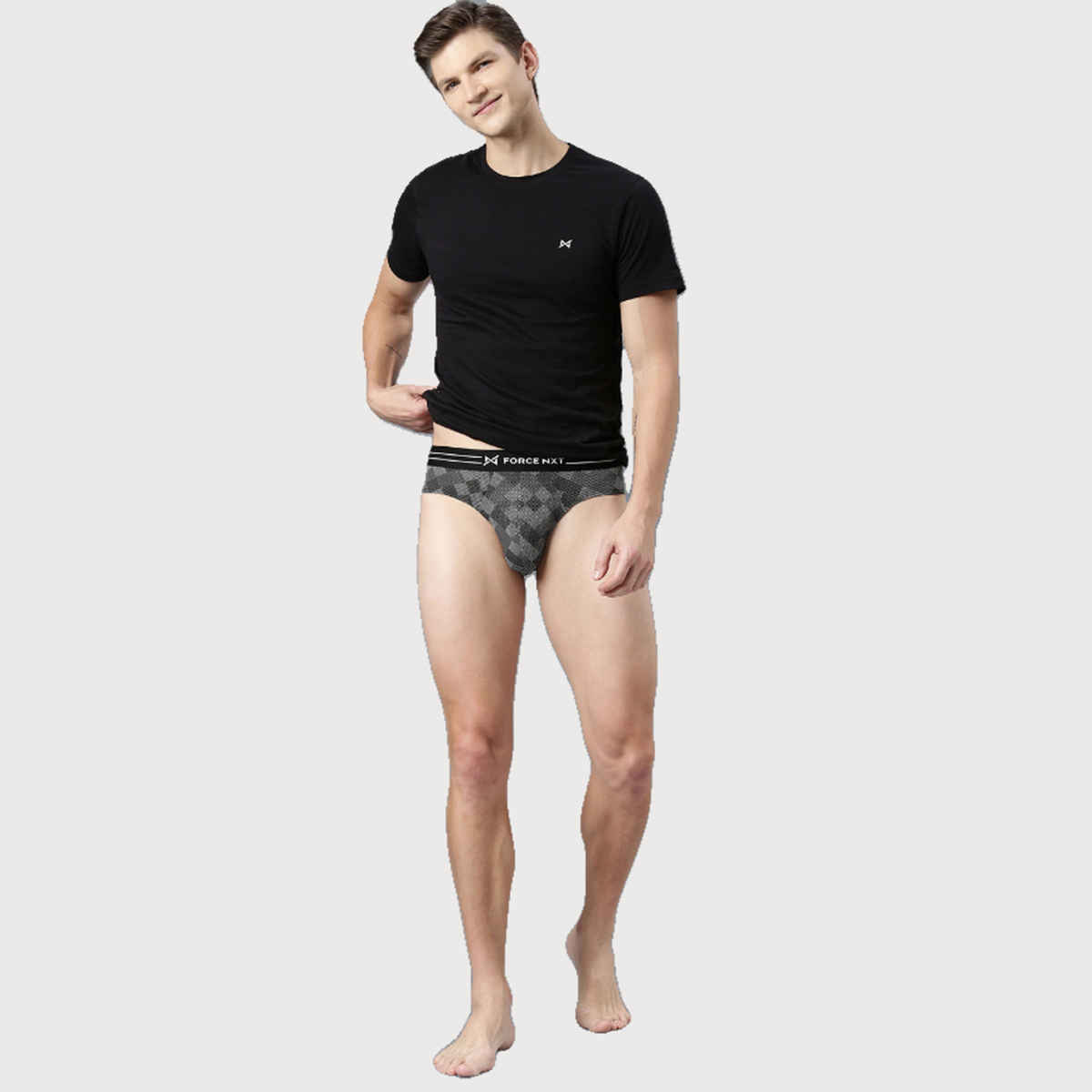 Force Nxt Men's Ultrasoft Micromodal Four Way Stretch Printed Brief | Assorted - XL