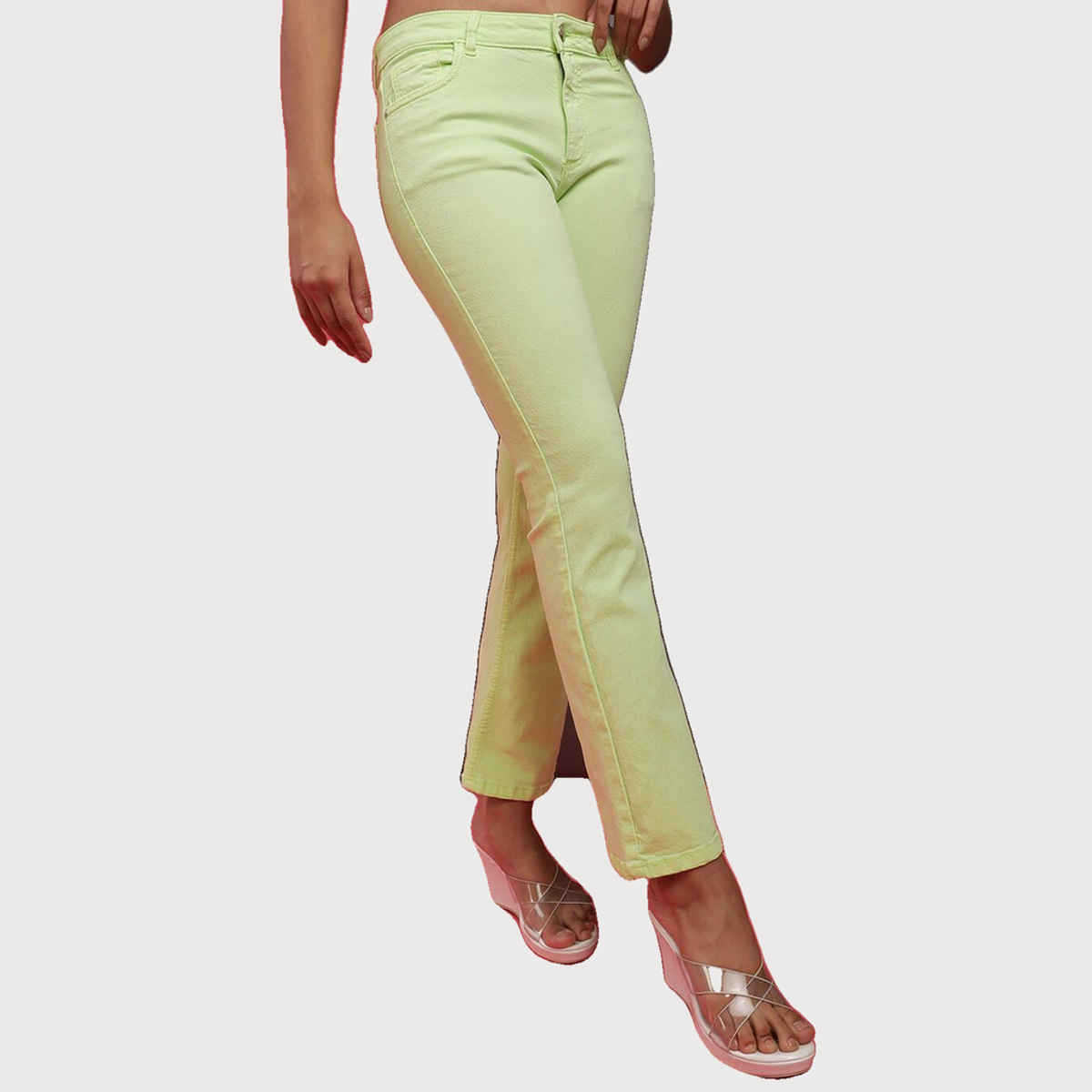 Freehand Women's Overdyed Bootcut Denim Jeans | Green - 28