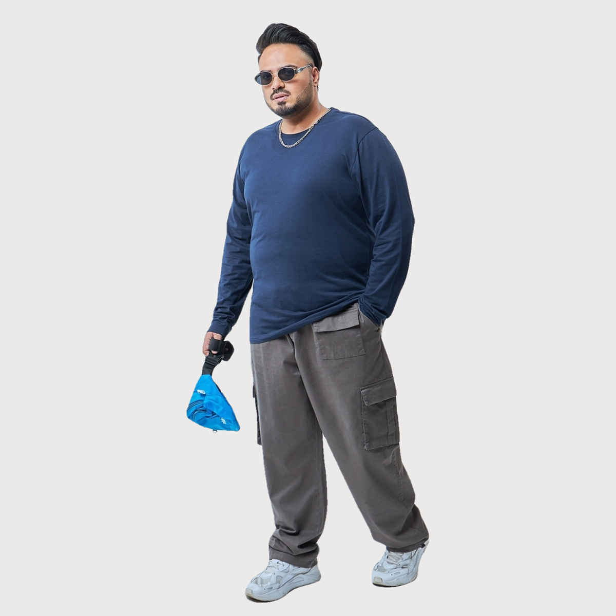 Bewakoof Men's Plus Size T-shirt | Blue - 6XL