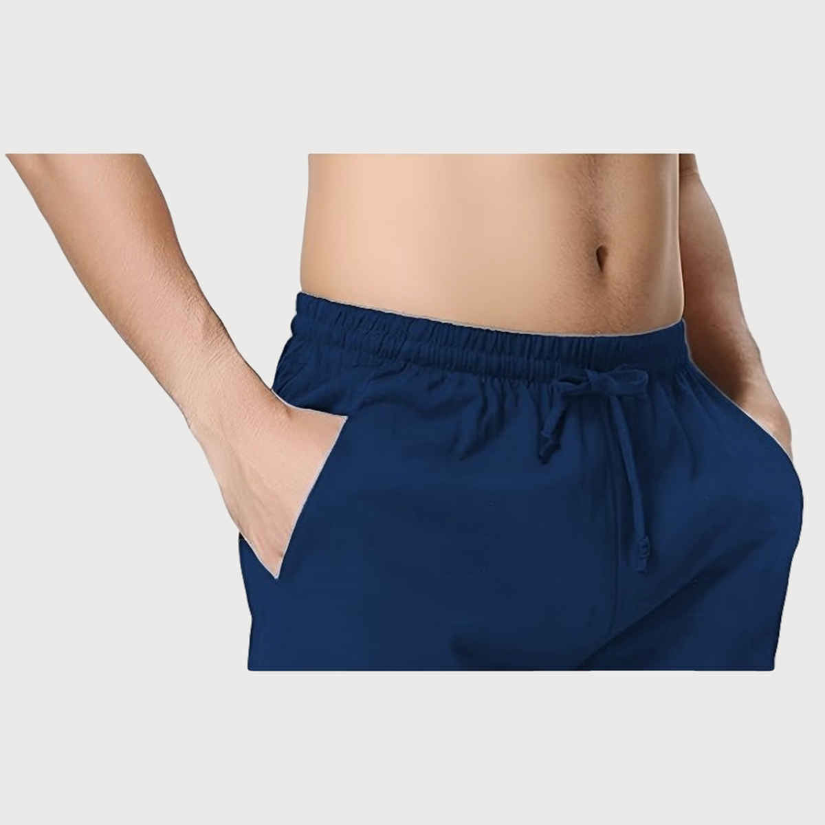 Springman Solid French Terry With Elastic & Drawstring Shorts For Men's | Blue | S