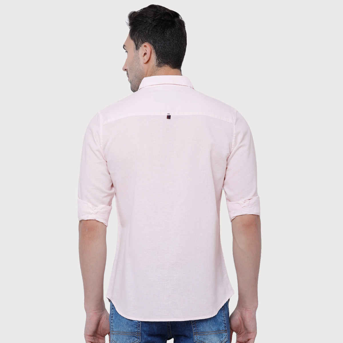Highlander Men's Slim Fit Solid Casual Shirt | Pink | XL