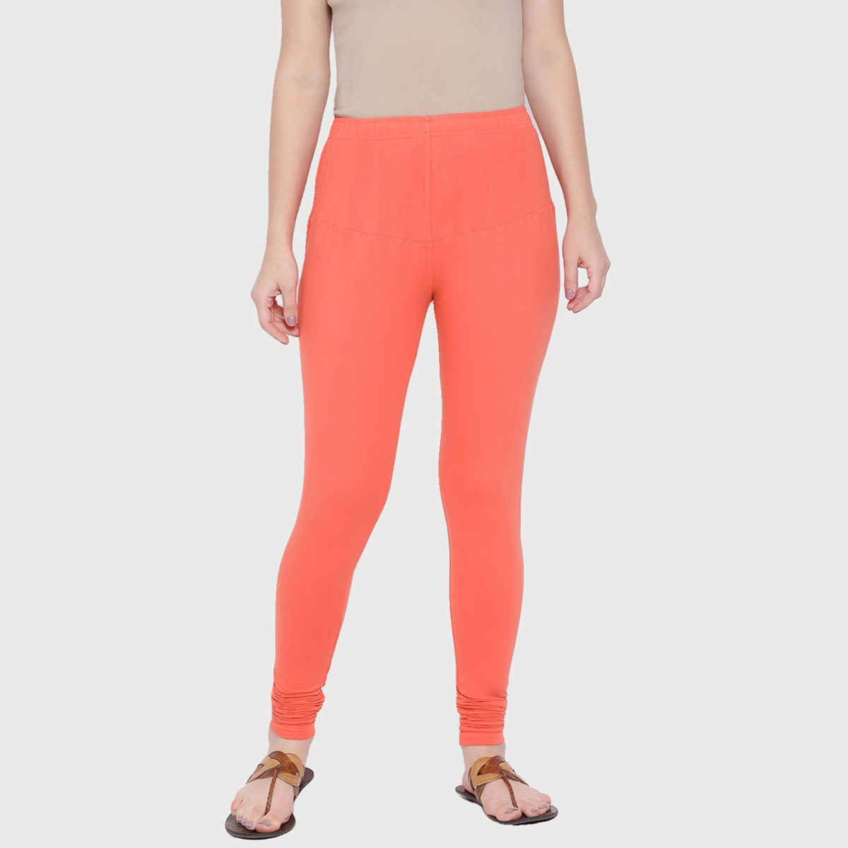 Rupa Softline Women's Churidar Leggings Style 1001 Scarlet - Free Size