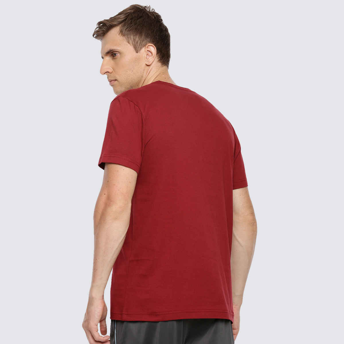 ACTIMAXX Men's Ultimate Comfort Pure Cotton Round Neck T-Shirt | Ruby Wine - M