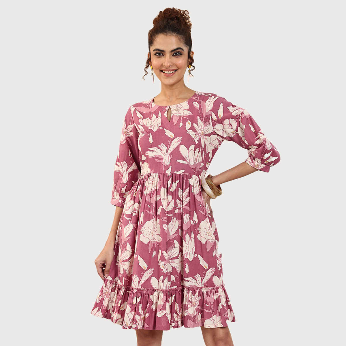 Libas Women's Printed Cotton Fit and Flare One Piece Dress - Buy at ...