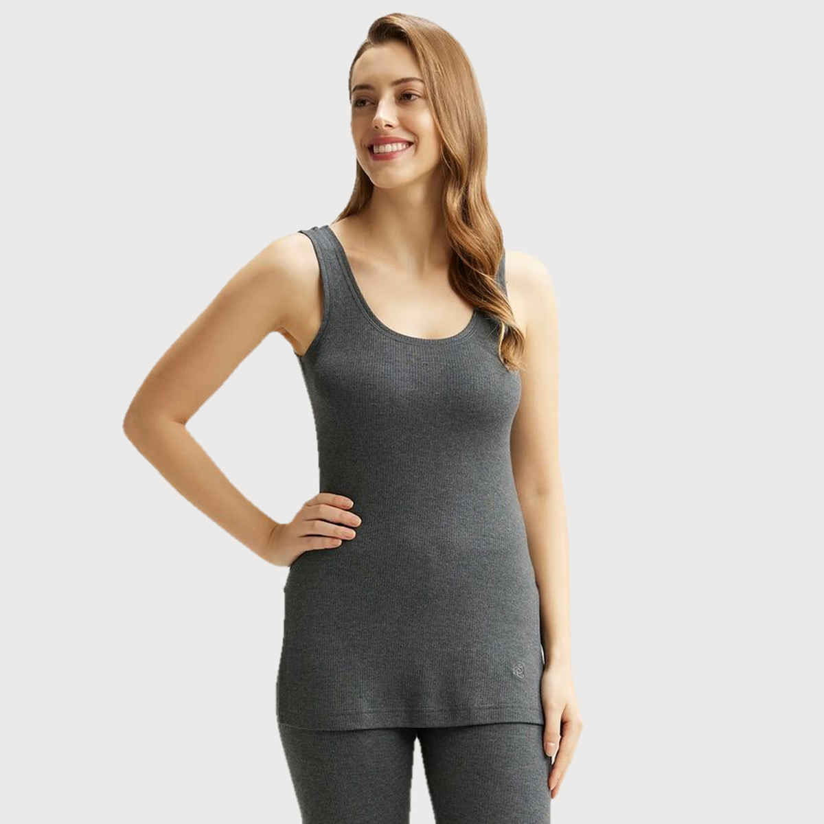 Jockey 2500 Women's Super Combed Cotton Rich Thermal Tank Top | Grey-L